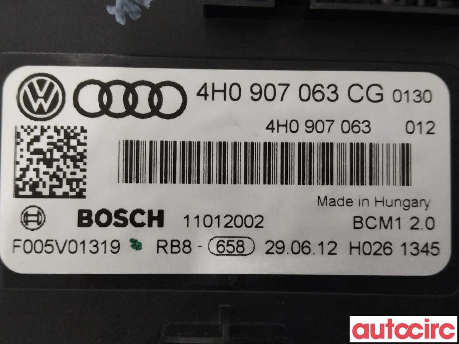 Styreenhet comfort (BCM) til Audi A8 2010-2013 (Type III, Fase 1) (AUDI|4H0907063CG)