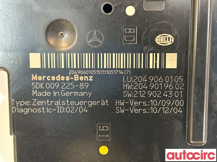Styreenhet diverse til Mercedes C-Klasse 2011-2014 (Fase 2) (W204) (W204) (MERCEDES|A2049004803|A2049005501|5DK00922589)