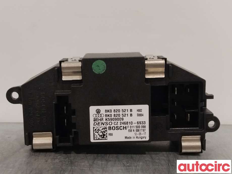 Varmeapparat motstand til Audi A8 2010-2013 (Type III, Fase 1)  (AUDI|8K0820521B)