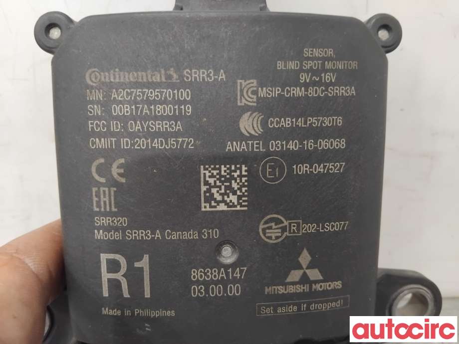 Sensor radar til Mitsubishi Outlander 2015-->> (Type III, Fase 2)  (MITSUBISHI|8638A147|A2C7579570100)