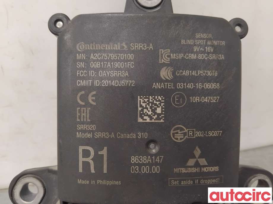 Sensor radar til Mitsubishi Outlander 2015-->> (Type III, Fase 2)  (MITSUBISHI|8638A147|A2C7579570100)