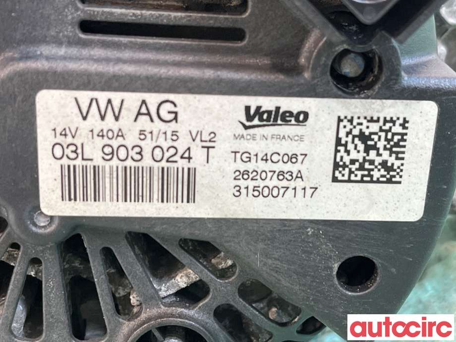 Dynamo til VW Amarok 2016-2022 (Type I, Fase 2)  (VOLKSWAGEN|03L903024TX|TG14C067|03L903024T)