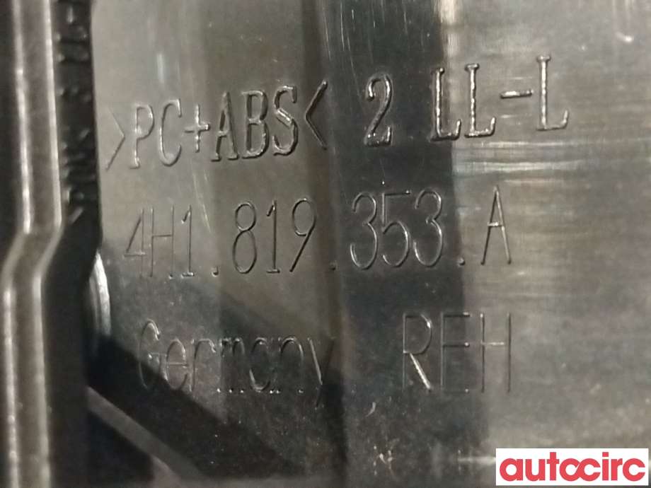 Dashbord friskluftdyse til Audi A8 2010-2013 (Type III, Fase 1)  (AUDI|4H1819353A)