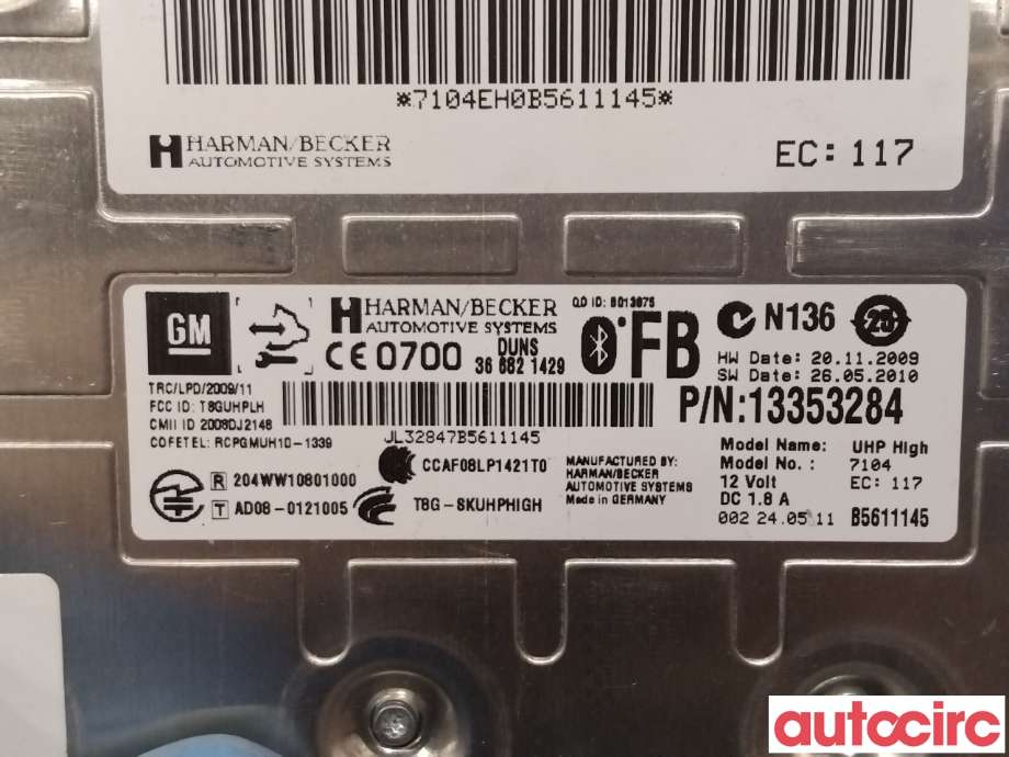 Styreenhet bluetooth til Opel Insignia A 2009-2014  (OPEL|13353284|)