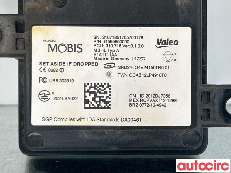 Sensor radar til Kia Niro 2016-2021  (KIA|95811G5000|G595850000)