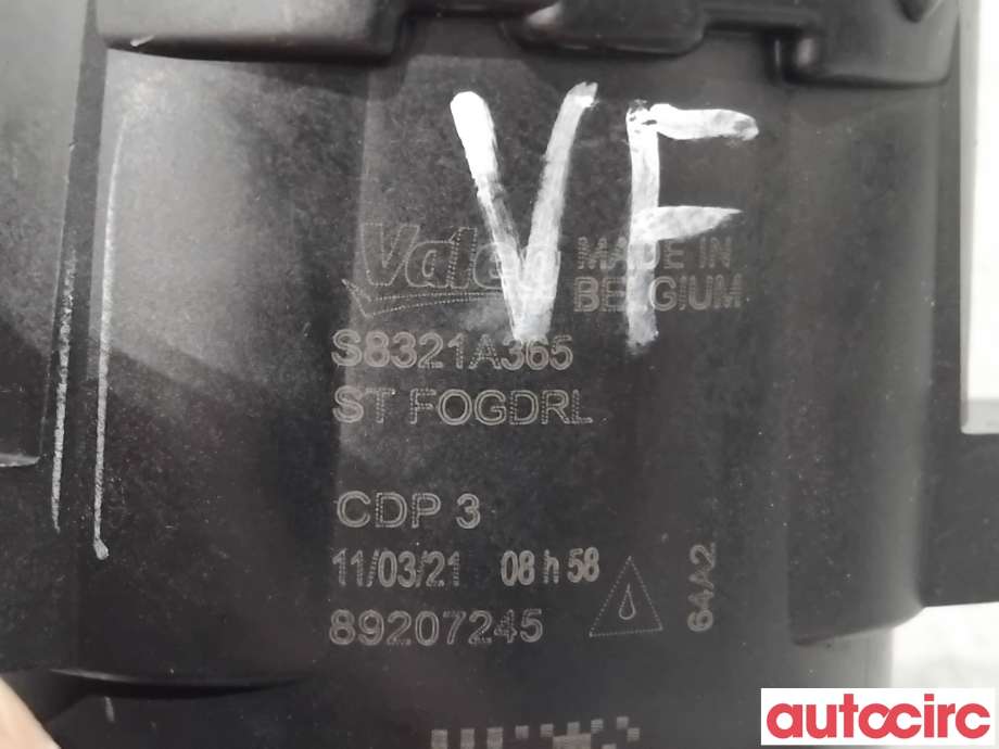 Tåkelykt venstre foran til Mitsubishi Outlander 2012-2015 (Type III, Fase 1)  (MITSUBISHI|8321A365|89207245)