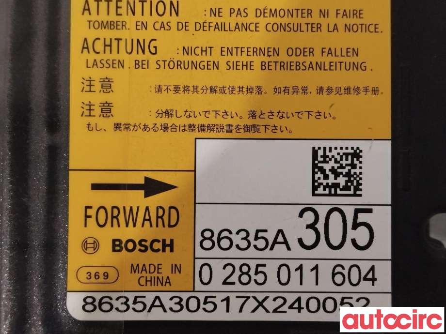 Airbag elektronikk til Mitsubishi Outlander 2015-->> (Type III, Fase 2)  (MITSUBISHI|8635A305)