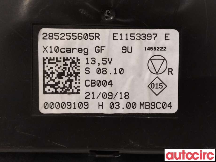 Styreenhet klima/aircondition til Renault Zoe 2013-2019 (Fase 1)  (RENAULT|285255605R|)