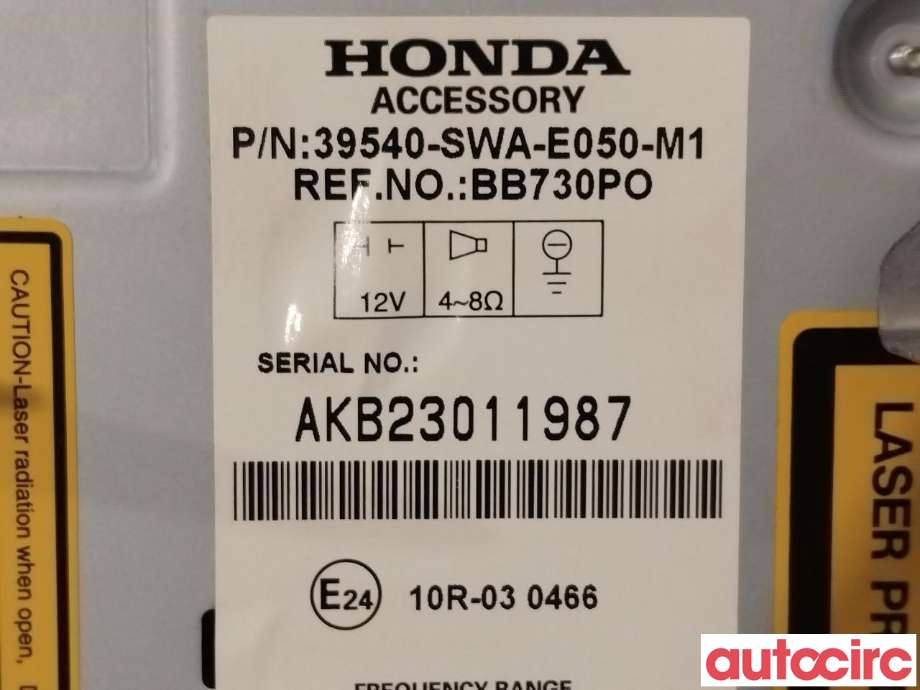 Bilstereo til Honda CR-V 2007-2012 (Type III) (HONDA|39540SWAE04|39540-SWA-E050-M1)
