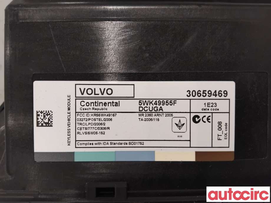 Styreenhet nøkkelfri/keyless til Volvo S60 2010-2014 (Type II, Fase 1)  (VOLVO|31419588|5WK49955F|30659469)