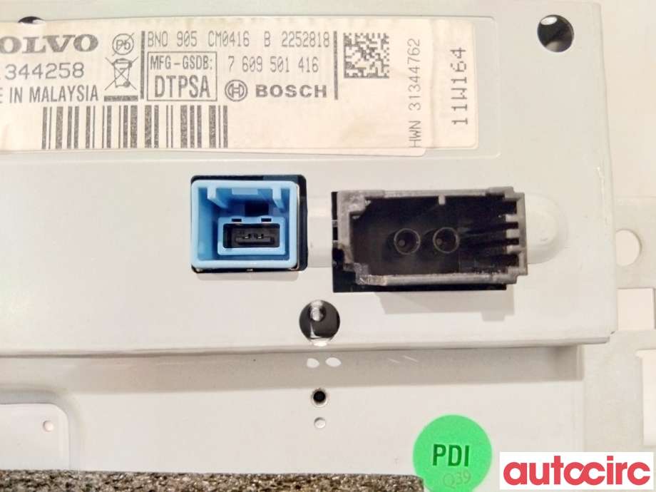 Instrument kjørecomputer til Volvo S60 2010-2014 (Type II, Fase 1)  (VOLVO|36050609|7609501416|31344762)