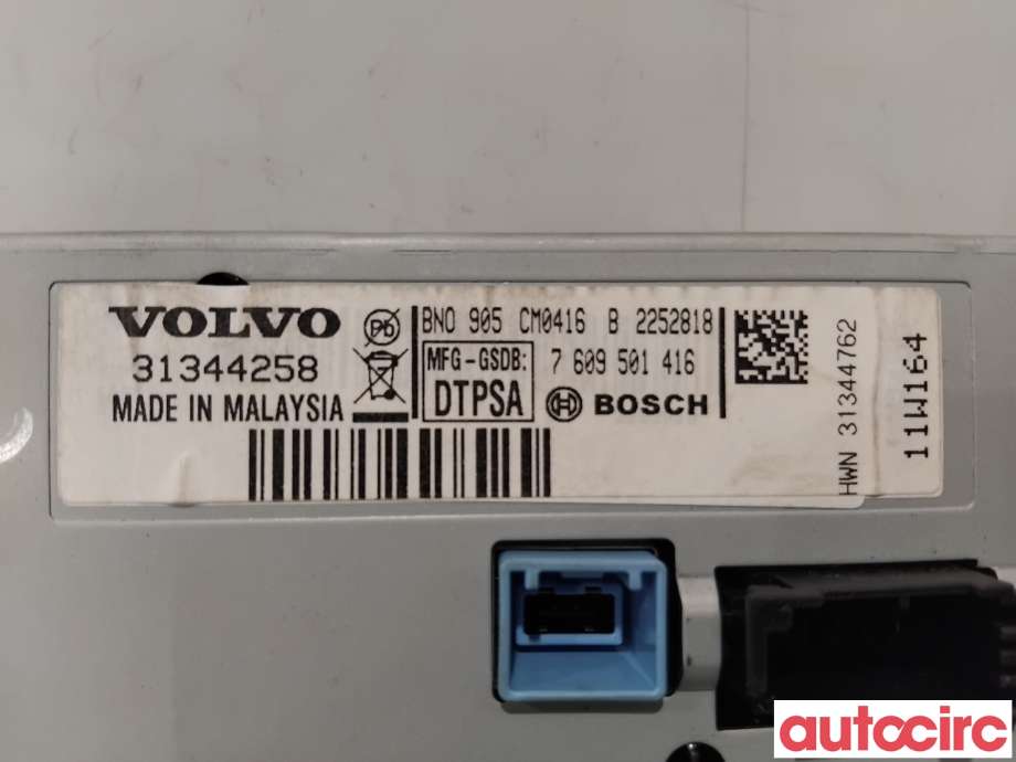Instrument kjørecomputer til Volvo S60 2010-2014 (Type II, Fase 1)  (VOLVO|36050609|7609501416|31344762)