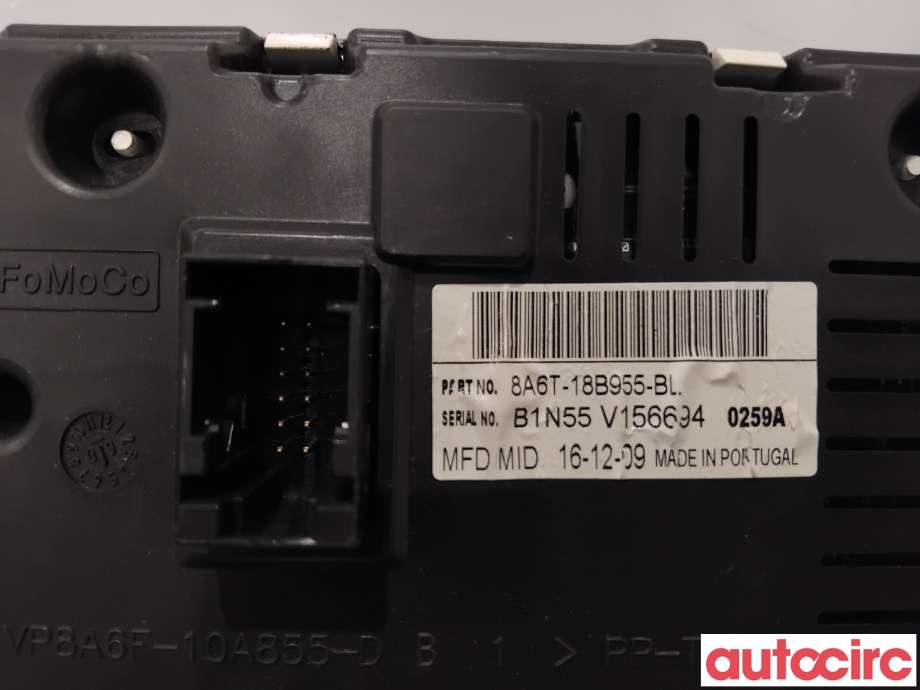 Multimedia display (MCU - Media Controller Unit) til Ford Fiesta 2008-2012 (Type VI, Fase 1)  (FORD|1940795||8A6T-18B955-BL)