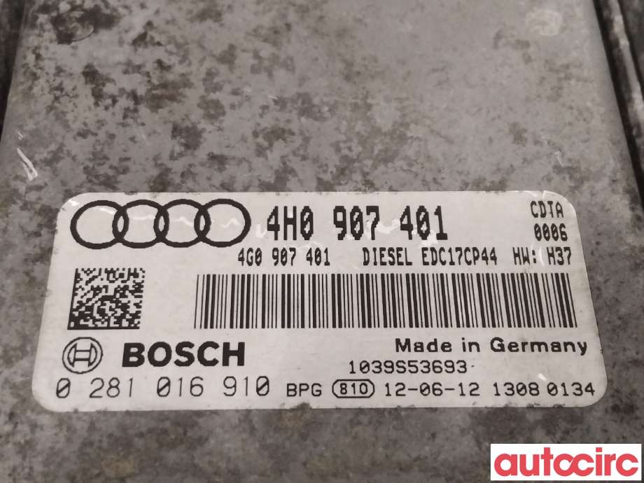 Styreenhet motor til Audi A8 2010-2013 (Type III, Fase 1)  (AUDI|4H0997401|)