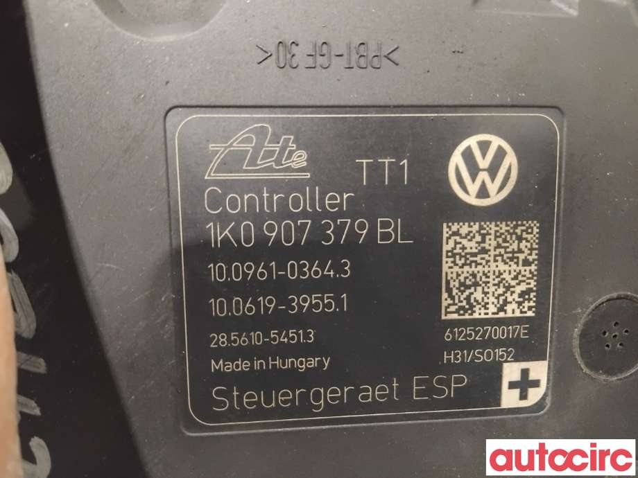 ABS sentral til VW Caddy 2010-2015 (Type III, Fase 2)  (VOLKSWAGEN|1K0614517DP|100961-03643)