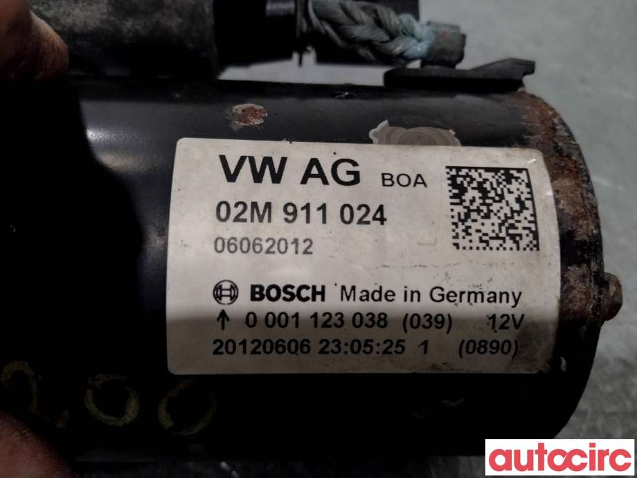 Starter diesel til VW Caddy 2010-2015 (Type III, Fase 2)  (VOLKSWAGEN|02M911024X|0001123038|02M911024)