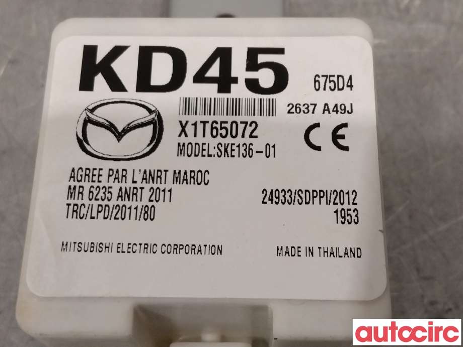 Styreenhet elektrisk parkbrems (EPB - Electric Parking Brake) til Mazda 6 2015-2018 (Type III, Fase 2) (MAZDA|KD45675D4A|)