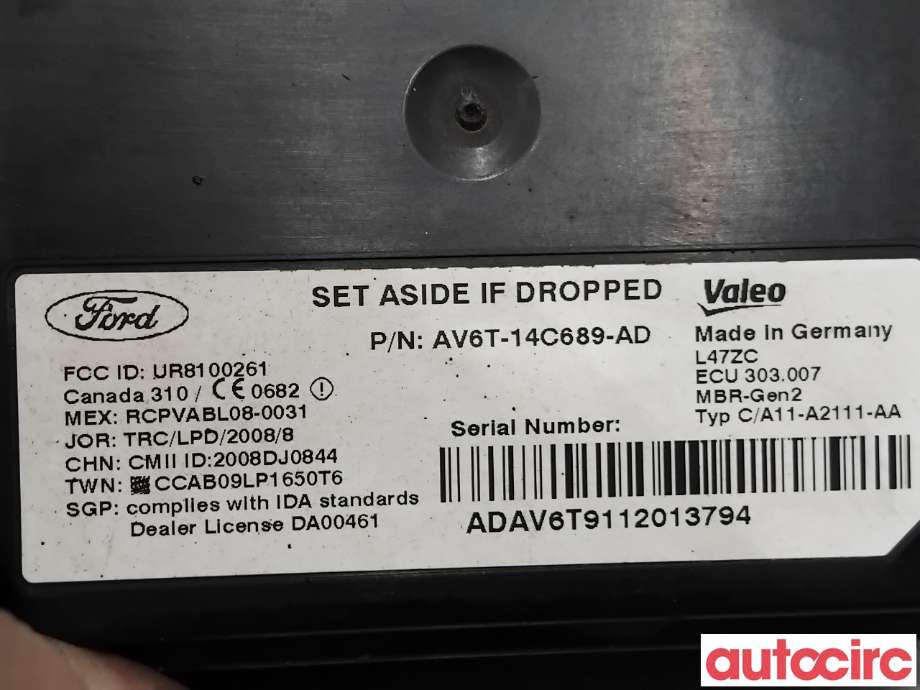 Sensor radar til Ford Focus 2011-2014 (Type III, Fase 1)  (FORD|1846729|303007|AV6T-14C689-AD)