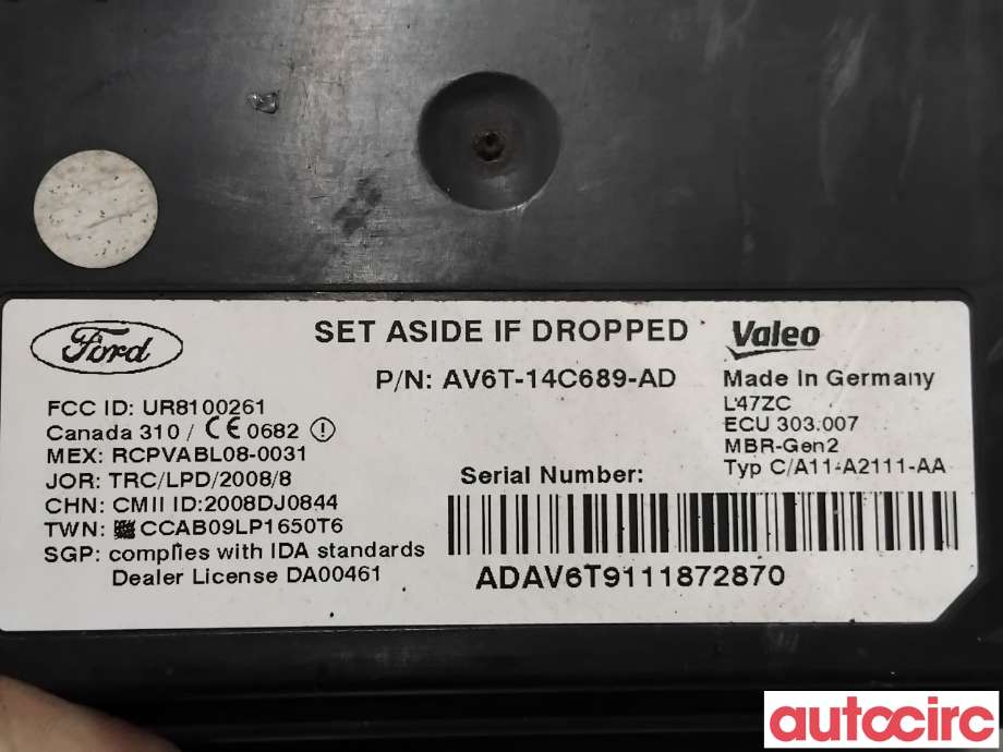 Sensor radar til Ford Focus 2011-2014 (Type III, Fase 1)  (FORD|1846729|303007|AV6T-14C689-AD)