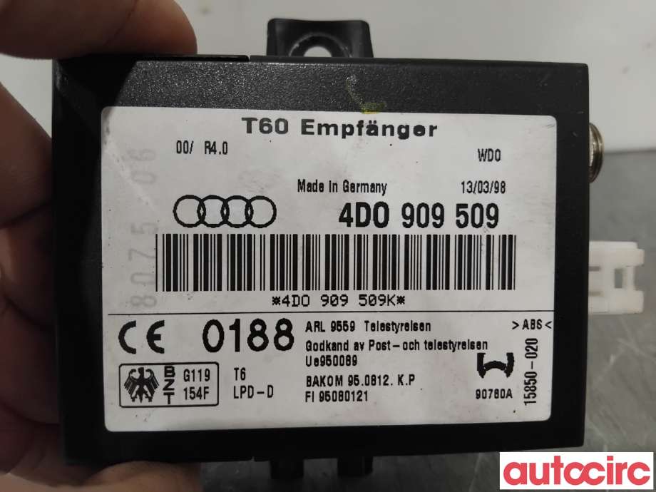 Styreenhet diverse til Audi A8 1995-2002 (Type I) (AUDI|4D0909509|95080121)