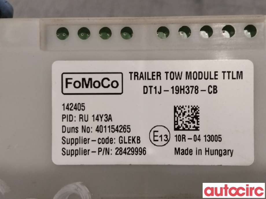 Styreenhet hengerfeste til Ford Transit Connect 2013-2018 Type II, Fase 1 (FORD|2469559||DT1J-19H378-CG)