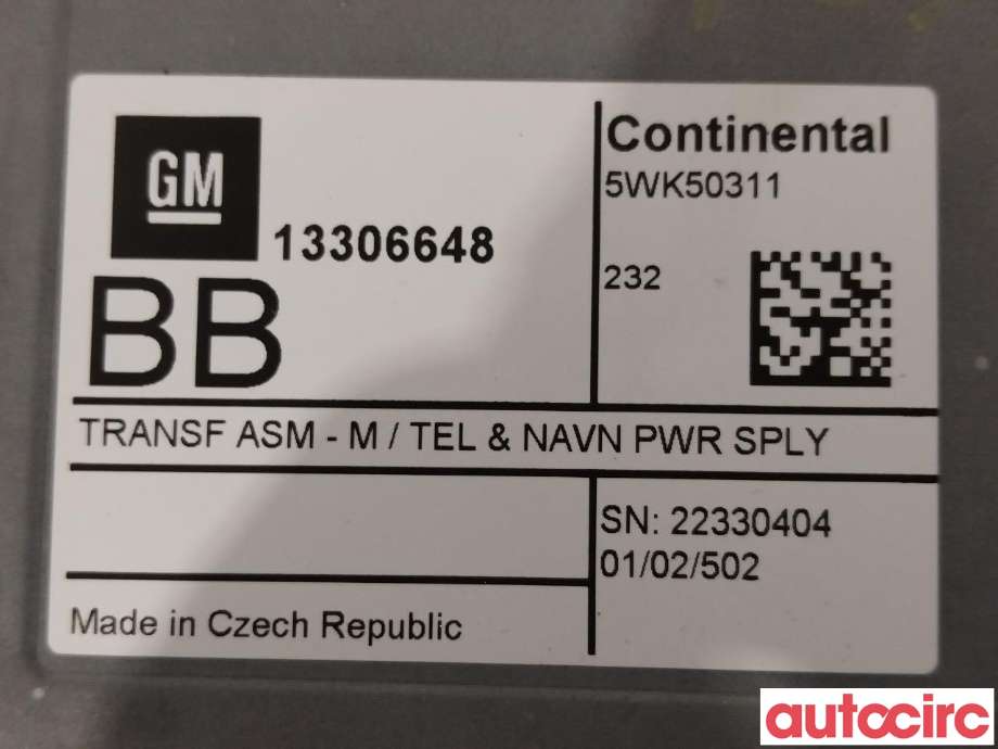 Styreenhet diverse til Opel Mokka 2012-2016 (Type I, Fase 1)  (OPEL|13306648)