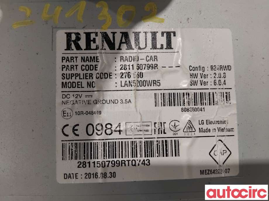 Bilstereo navigasjon til Opel Vivaro B 2014-2019  (OPEL|93460041|LAN5200WR5|93460634)