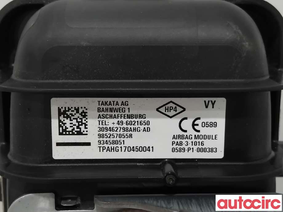 Airbag passasjer til Opel Vivaro B 2014-2019  (93458604|985257055R|)