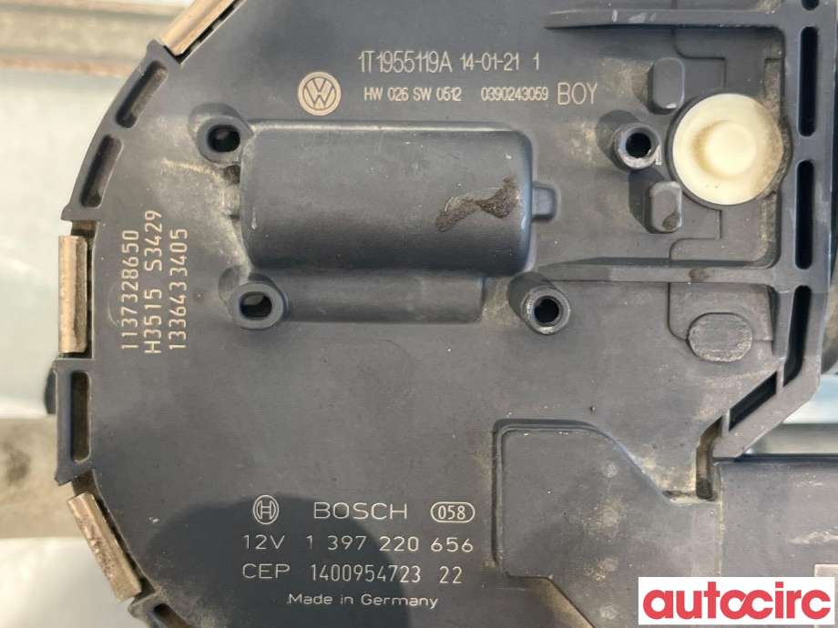 Viskermotor frontrute til VW Caddy 2010-2015 (Type III, Fase 2)  (VOLKSWAGEN|1T1955023A|1397220656|2K1955023J)