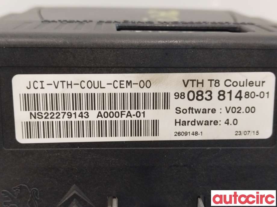 Multimedia display (MCU - Media Controller Unit) til Peugeot 5008 2010-2017 (Type I)  (PEUGEOT|9812525580|9808381480)