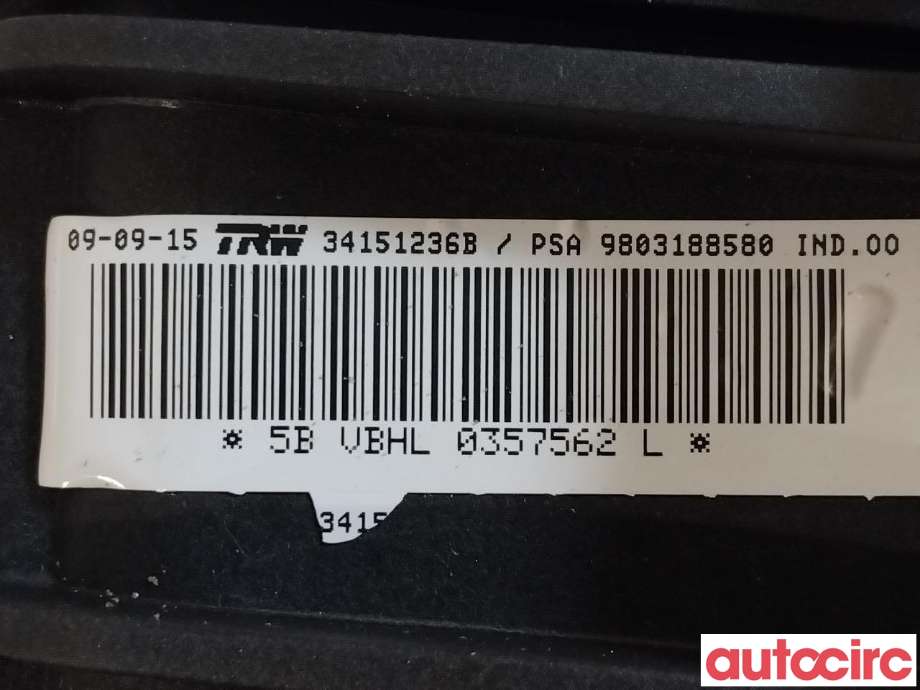 Airbag passasjer til Peugeot 5008 2010-2017 (Type I)  (PEUGEOT|9803188580)