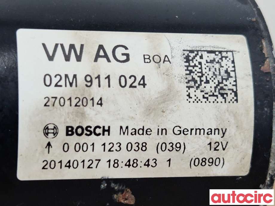 Starter diesel til VW Caddy 2010-2015 (Type III, Fase 2)  (VOLKSWAGEN|02M911024X|0001123038|02M911024)