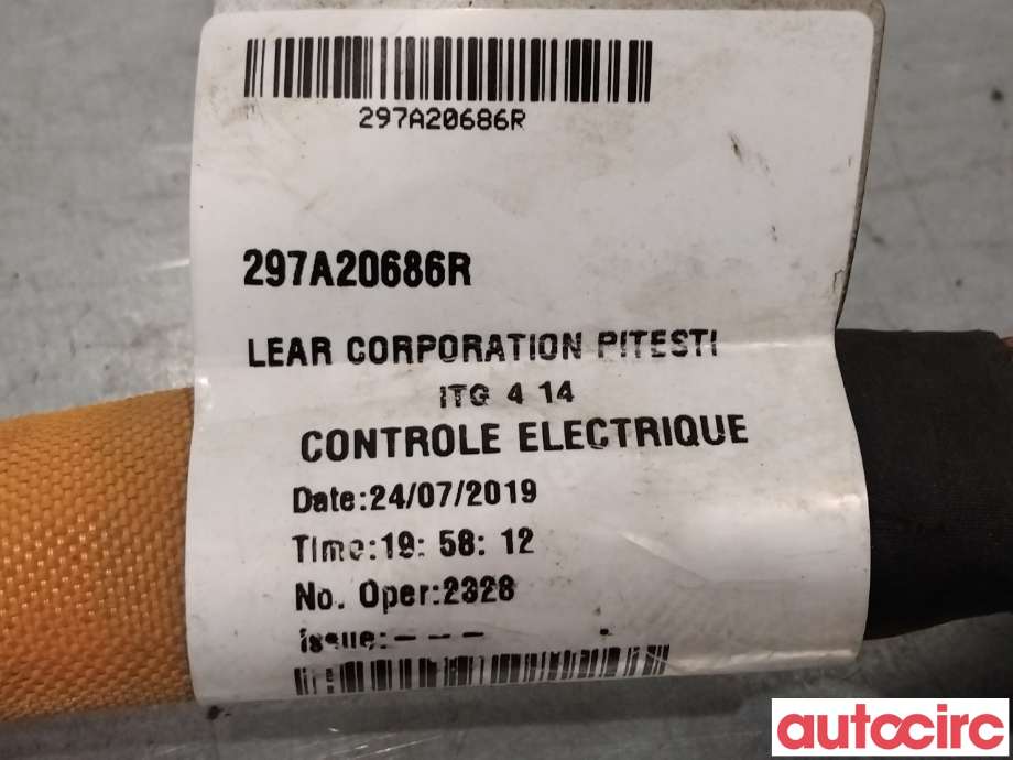 Kabel høy volt (HV) hybrid til Renault Zoe 2013-2019 (Fase 1)  (RENAULT|297A20686R|)