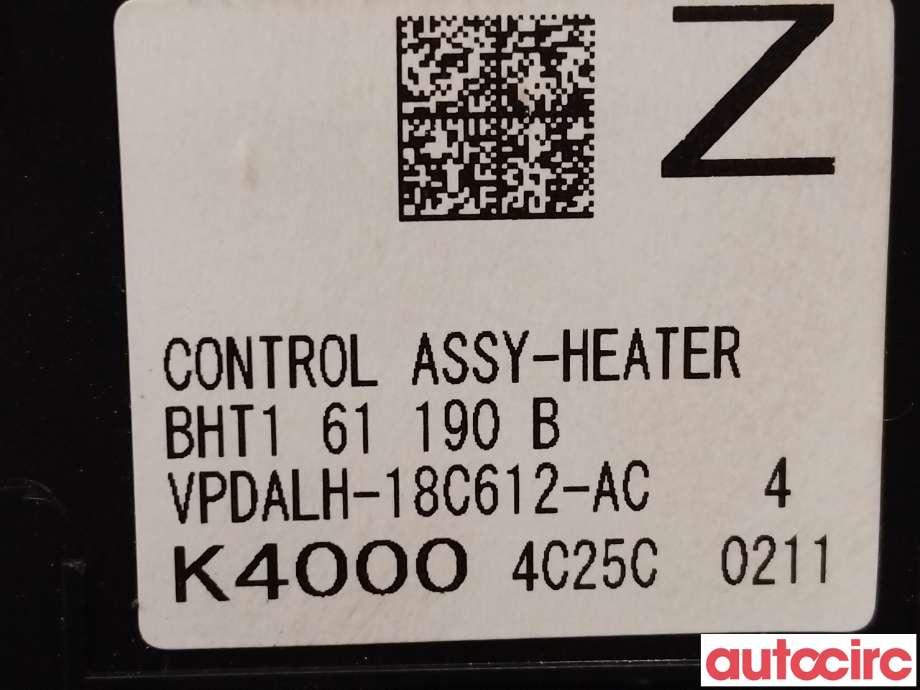 Varmeapparat betjening til Mazda 3 2013-2016 (Type III, Fase 1)  (MAZDA|BHT1-61-190F|BHT1-61-190-B)