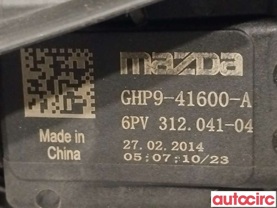 Pedal gass til Mazda 3 2013-2016 (Type III, Fase 1)  (MAZDA|GHP9-41-600H|6PV312041-04|GHP9-41600-A)