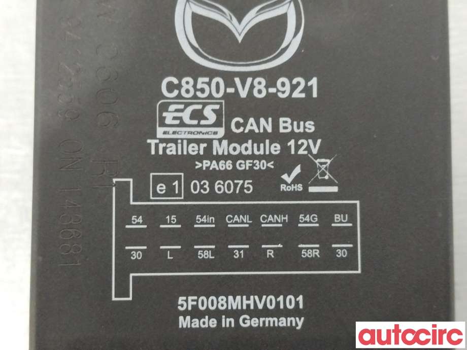 Styreenhet hengerfeste til Mazda 3 2013-2016 (Type III, Fase 1)  (MAZDA|C850-V8-921)