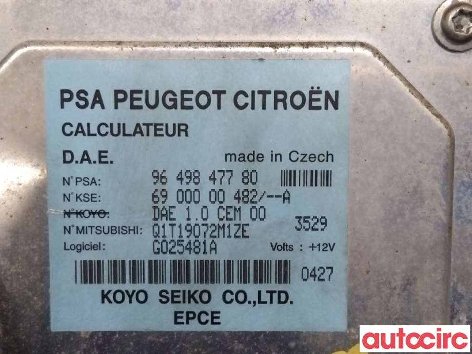 Styreenhet servo til Citroën C3, Pluriel 2003-2010 (CITROEN|400687|G025481A|9649847780)