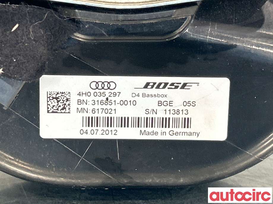 Bilstereo høyttaler til Audi A8 2010-2013 (Type III, Fase 1)  (AUDI|4H0035297)