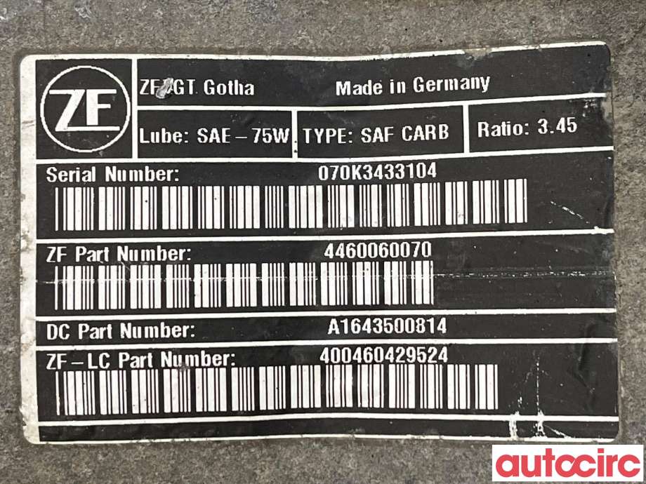 Kardang klokke bak til Mercedes GL 2006-2012 (X164) (X164) (MERCEDES|A1643500814)