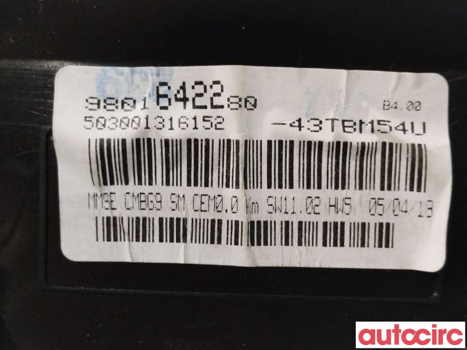 Instrumentpanel til Citroën Berlingo 2015-2019 (Type II, Fase 2)  (CITROEN|9801642280)