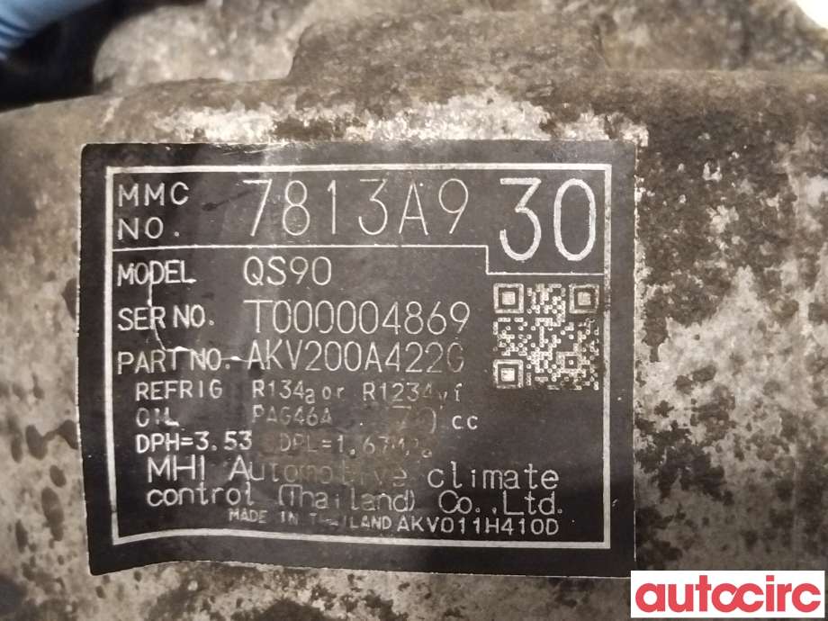 Aircondition kompressor til Mitsubishi ASX 2010-2019  (MITSUBISHI|7813A930|AKV200A422G)