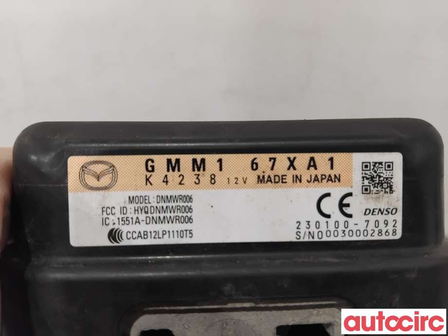 Sensor radar til Mazda 6 2015-2018 (Type III, Fase 2)  (MAZDA|GMM1-67-XA1E|230100-7092|GMM167XA1)