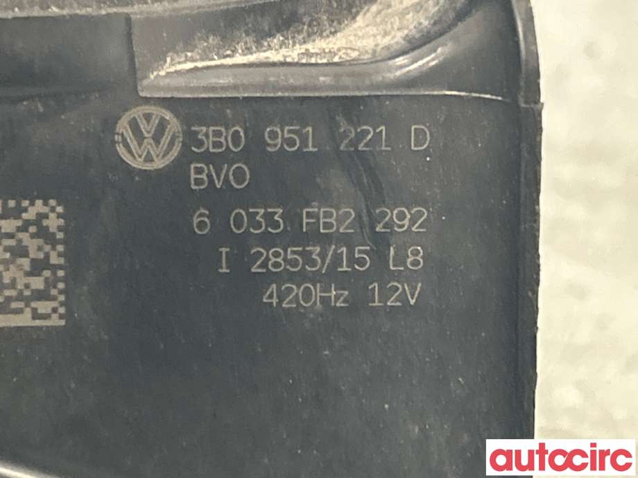 Horn/signalhorn til VW Amarok 2016-2022 (Type I, Fase 2)  (VOLKSWAGEN|3B0951221D)
