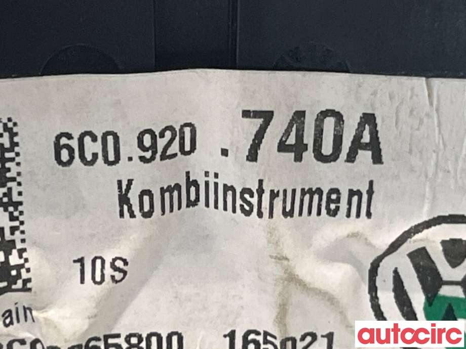 Instrumentpanel til VW Polo 2014-2017 (Type V, Fase 2)  (VOLKSWAGEN|6C0920740A)