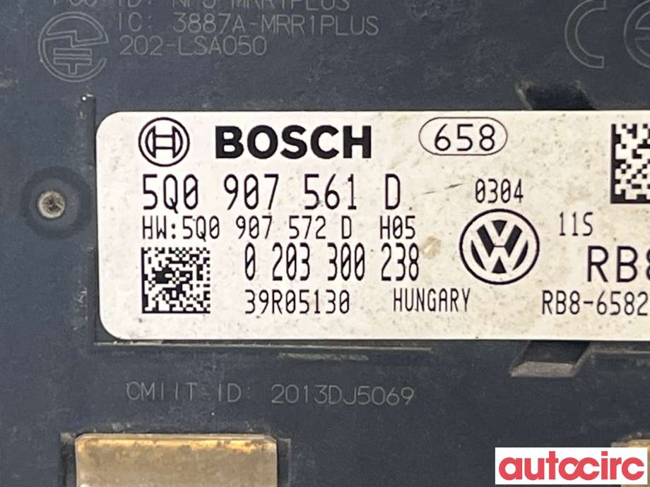 Sensor radar til Audi A3 2016-2020 (Type III, Fase 2)  (AUDI|5Q0907561G|0203300238|5Q0907561D)