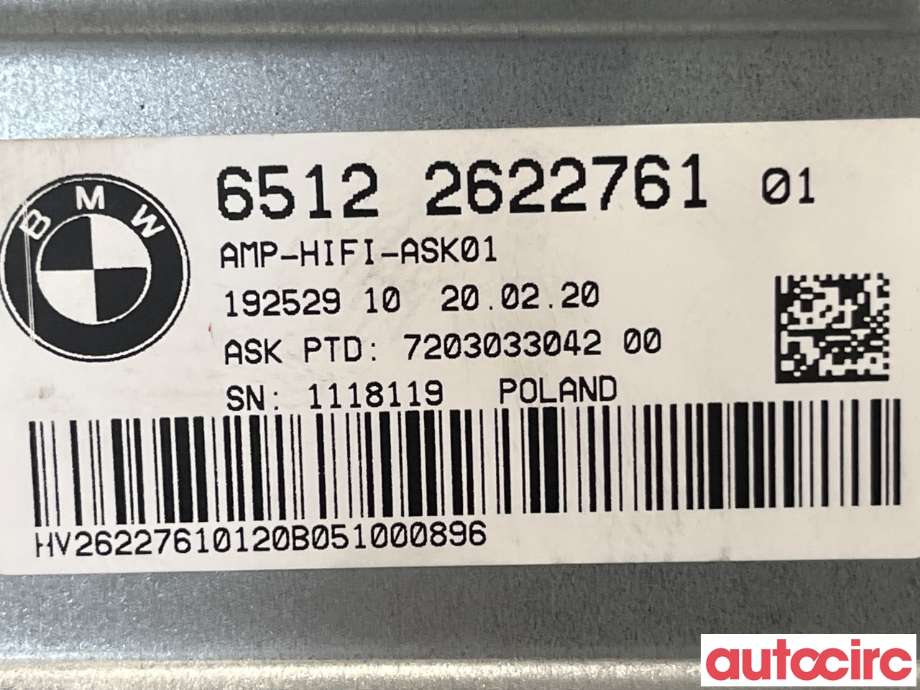 Bilstereo forsterker til BMW X1 2015-2022 (F48) (F48) (BMW|65122622761)