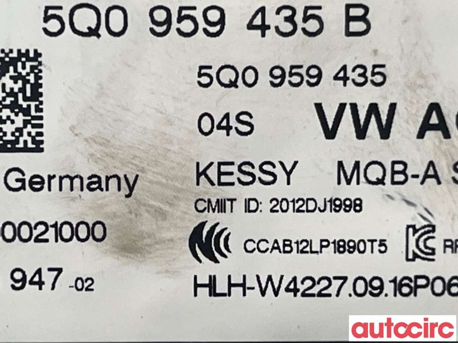 Styreenhet nøkkelfri/keyless til Audi A3 2016-2020 (Type III, Fase 2)  (AUDI|5Q0959435B|)