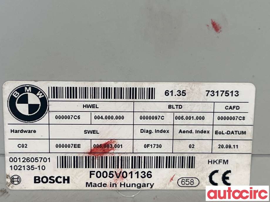 Styreenhet diverse til BMW 5-Serie 2010-2017 (F10/F11) (F10/F11) (BMW|61357365901)