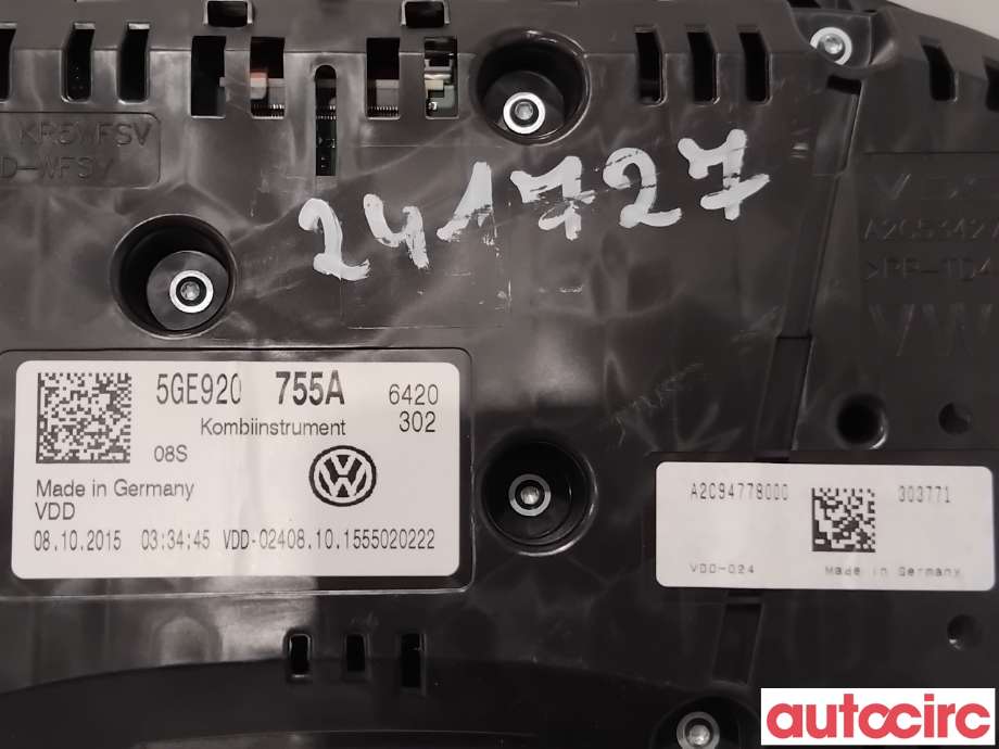 Instrumentpanel til VW e-Golf 2014-2017 (Fase 1)  (VOLKSWAGEN|5GE920755A|A2C94778000)