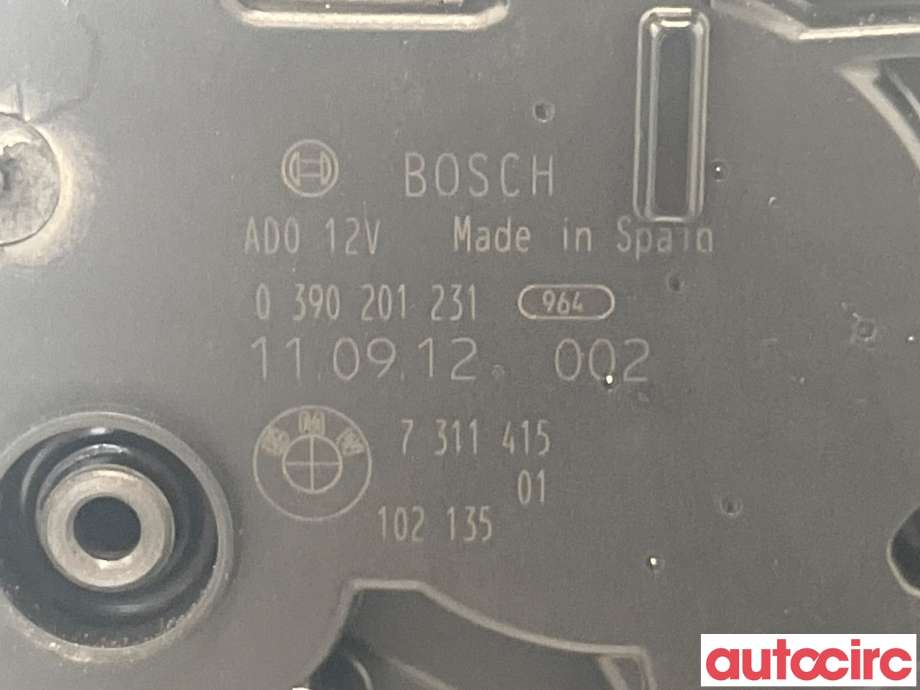 Viskermotor bakrute til BMW 5-Serie 2010-2017 (F10/F11) (F10/F11) (BMW|67637311415|0390201231|7311415)
